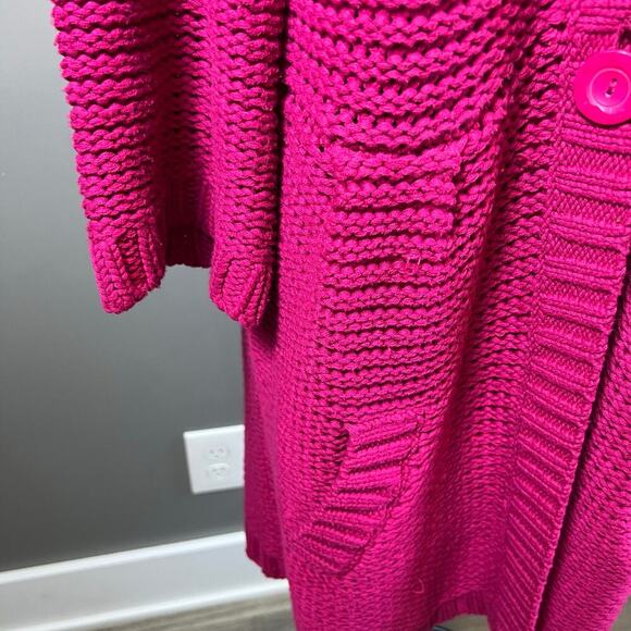 Style & Co Pink Button Front Pleated Long Cardigan  with Hood Size XL - Picture 5 of 7